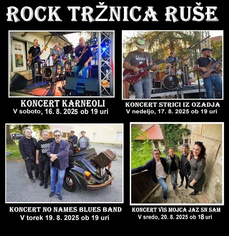 Letni oder Ruše: ROCK TRŽNICA - koncert STRICI IZ OZADJA
